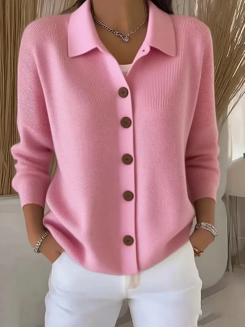Camille - Gilet Élégant Boutonné Col Chemise
