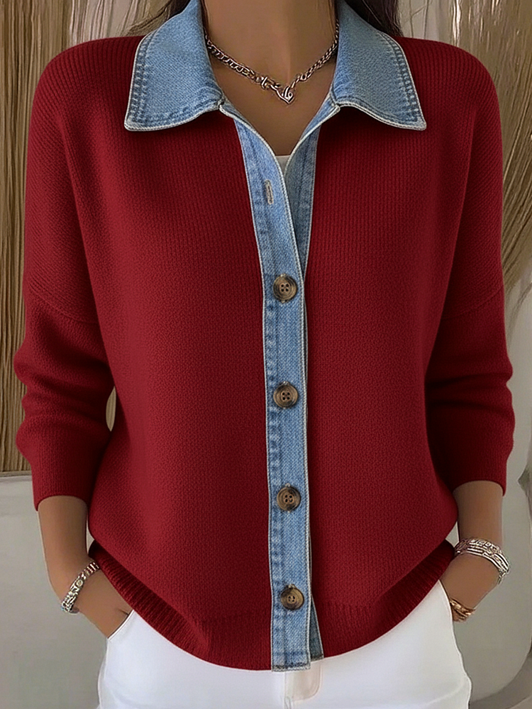 Virginie | Cardigan Chic Maille Col Chemise