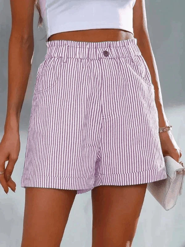 Éva - Short - Décontracté, Rayures Stylées - Femme