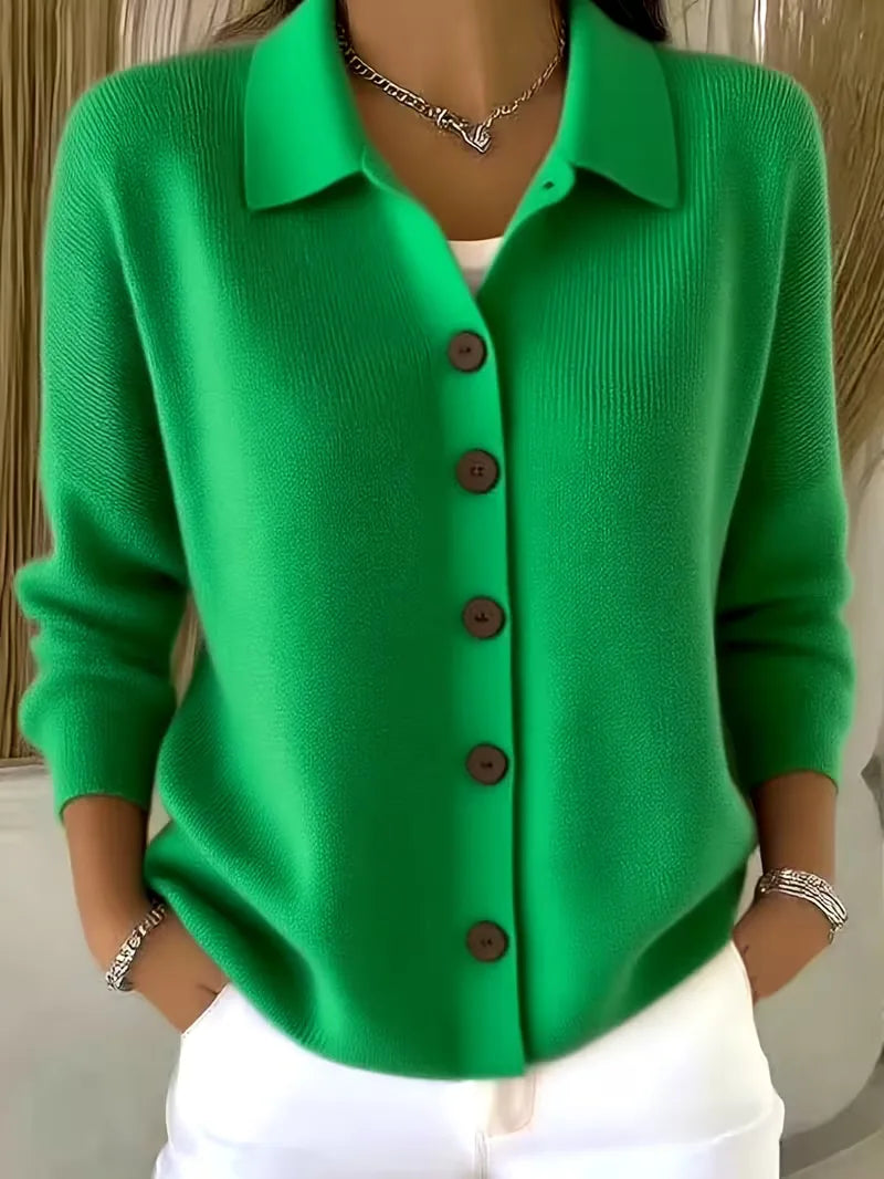 Camille - Gilet Élégant Boutonné Col Chemise
