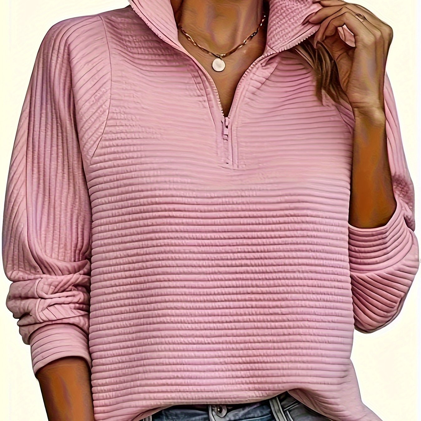 Christine - Sweat Chic Texturé Col Zippé