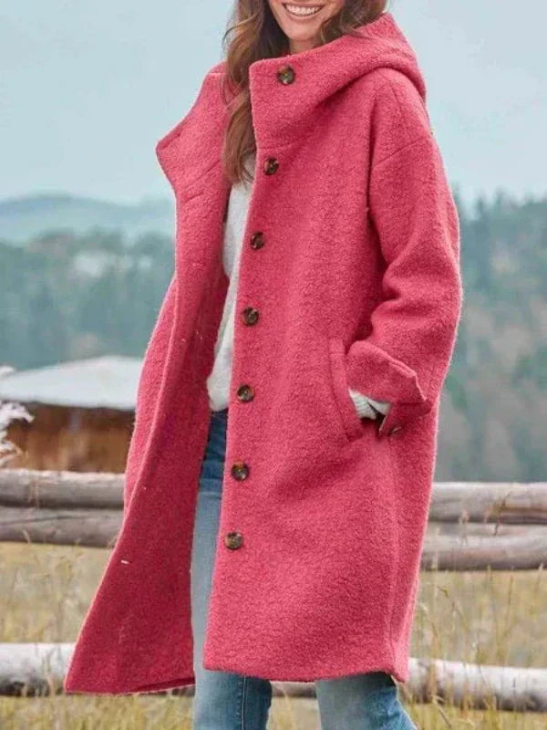 Delphine | Manteau Élégant Chaud à Capuche
