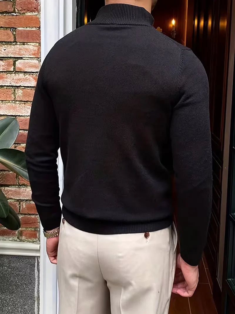 Thomas - Pull Élégant Col Montant Zippé