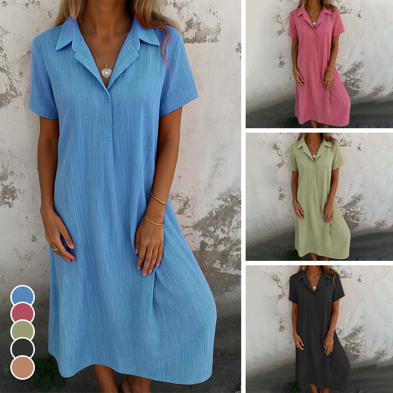 Corinne - Robe Chemise en Lin Légère