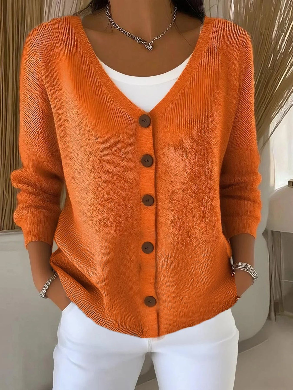 Caroline - Cardigan Élégant Ample Col V