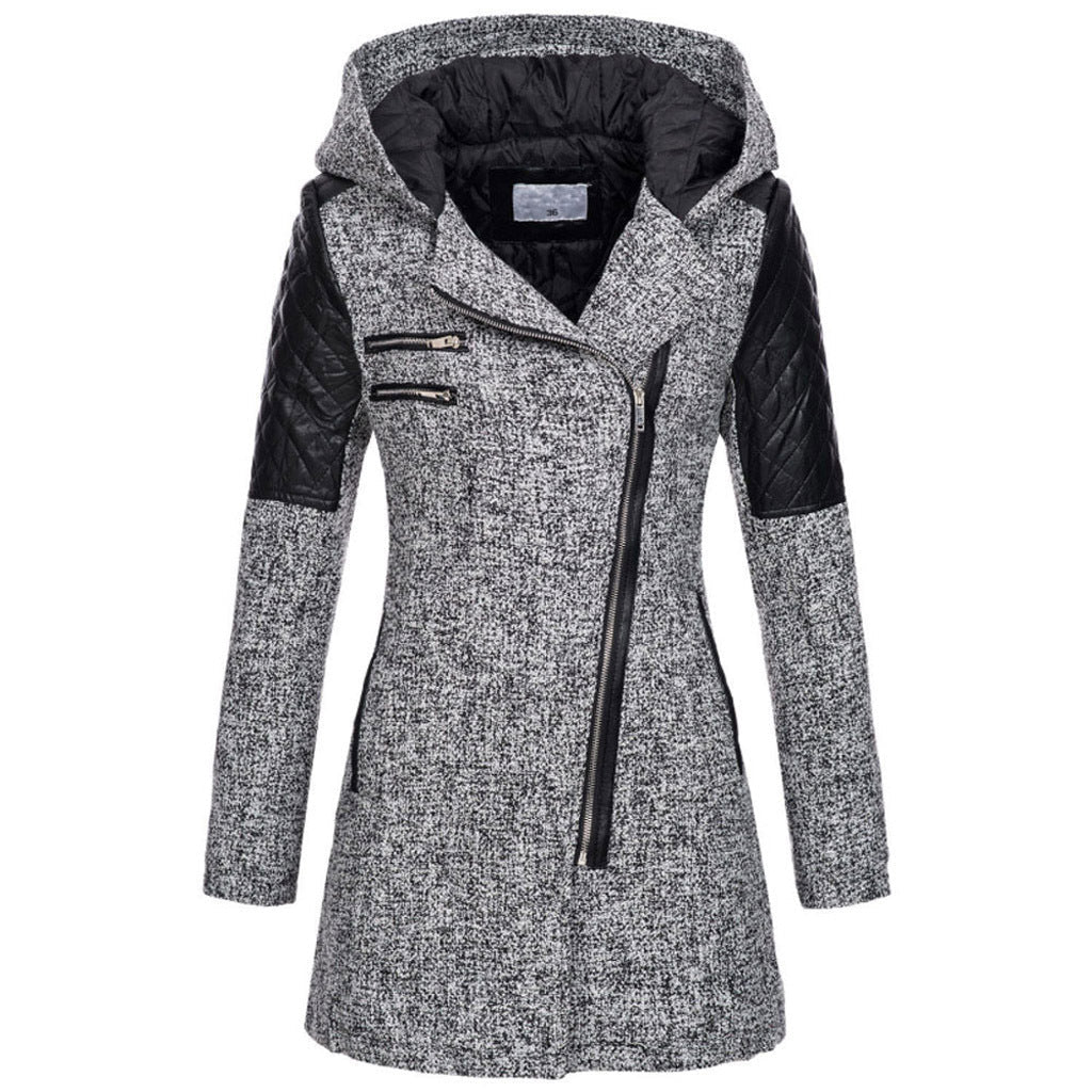 Marguerite - Manteau Élégant Zippé Asymétrique