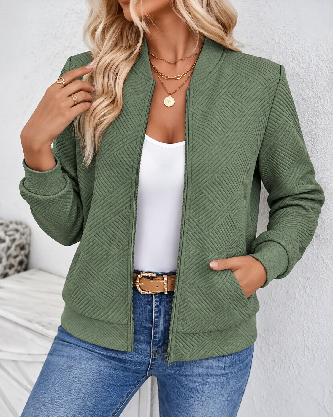 Juliette - Cardigan Élégant Court Zippé