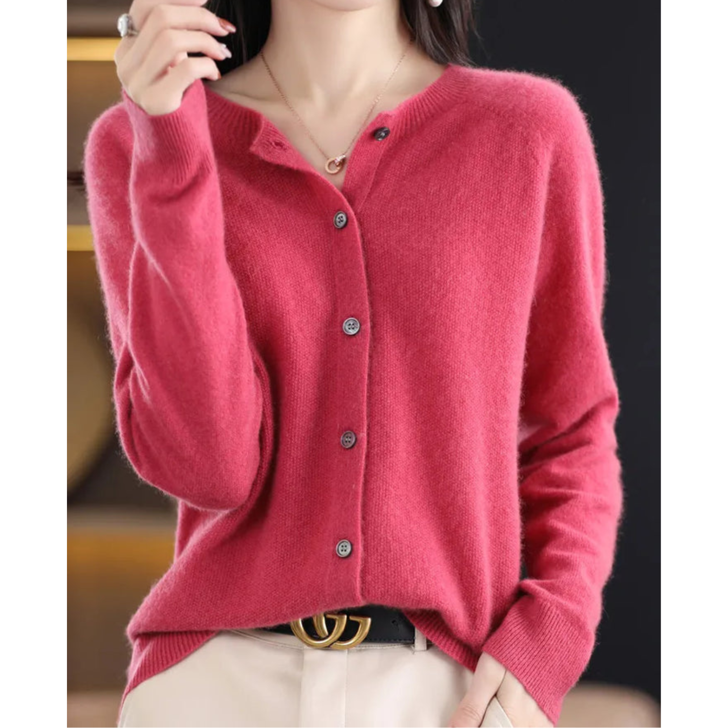 Adèle - Cardigan Élégant Maille Boutonné
