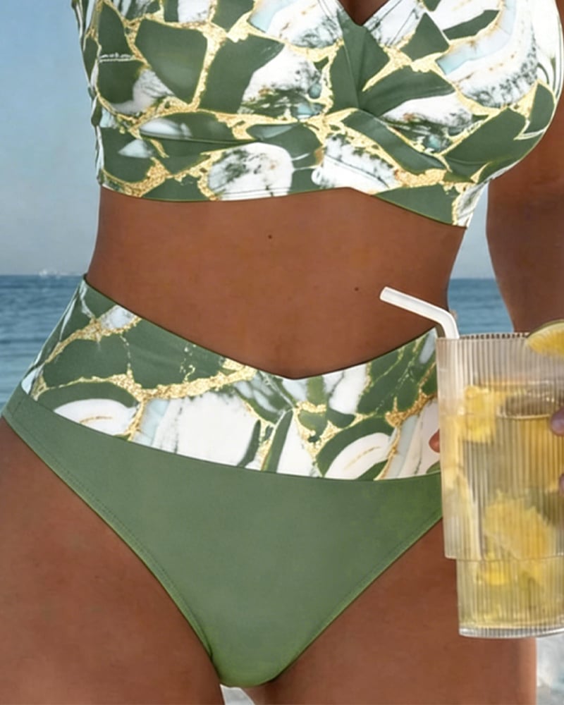 Inès - Bikini Taille Haute Sexy Imprimé