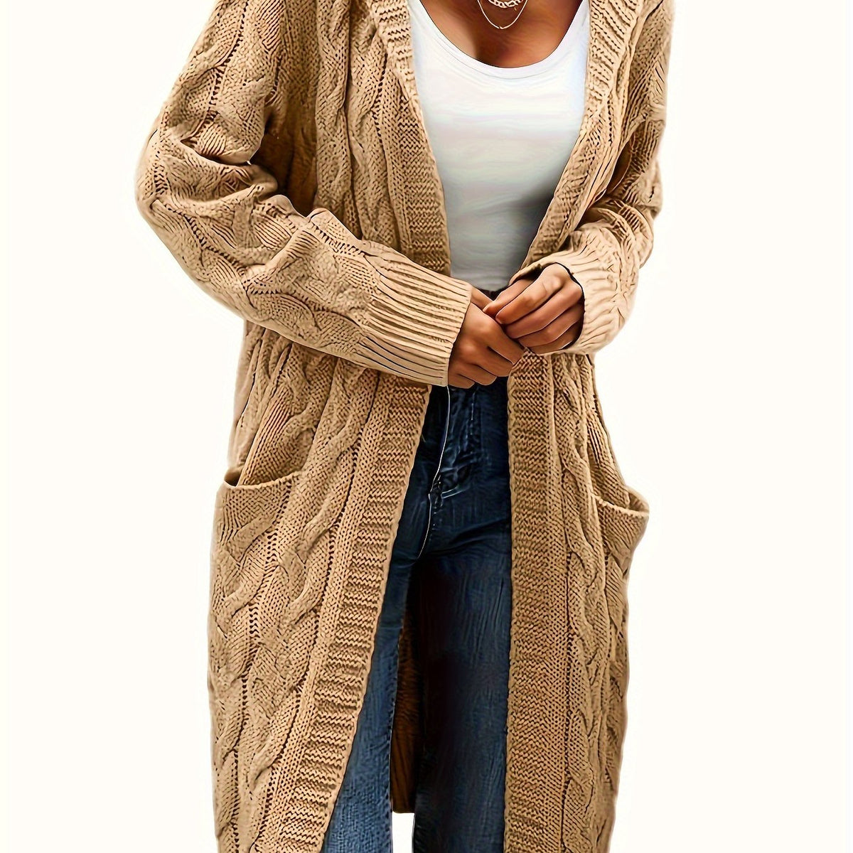 Hélène - Cardigan Élégant Torsadé Ouvert