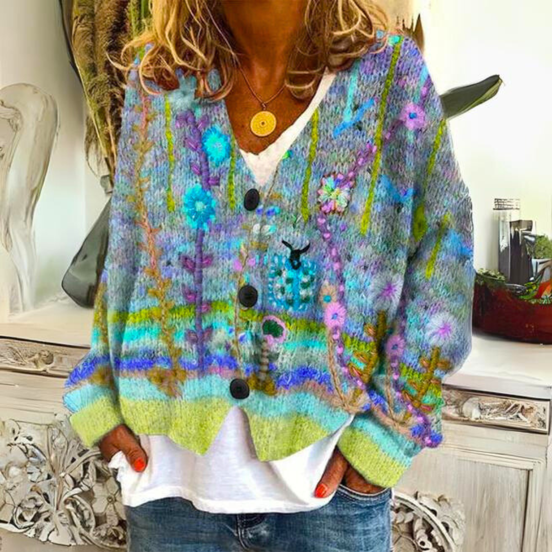 Marguerite - Gilet Féminin Fleuri Brodé