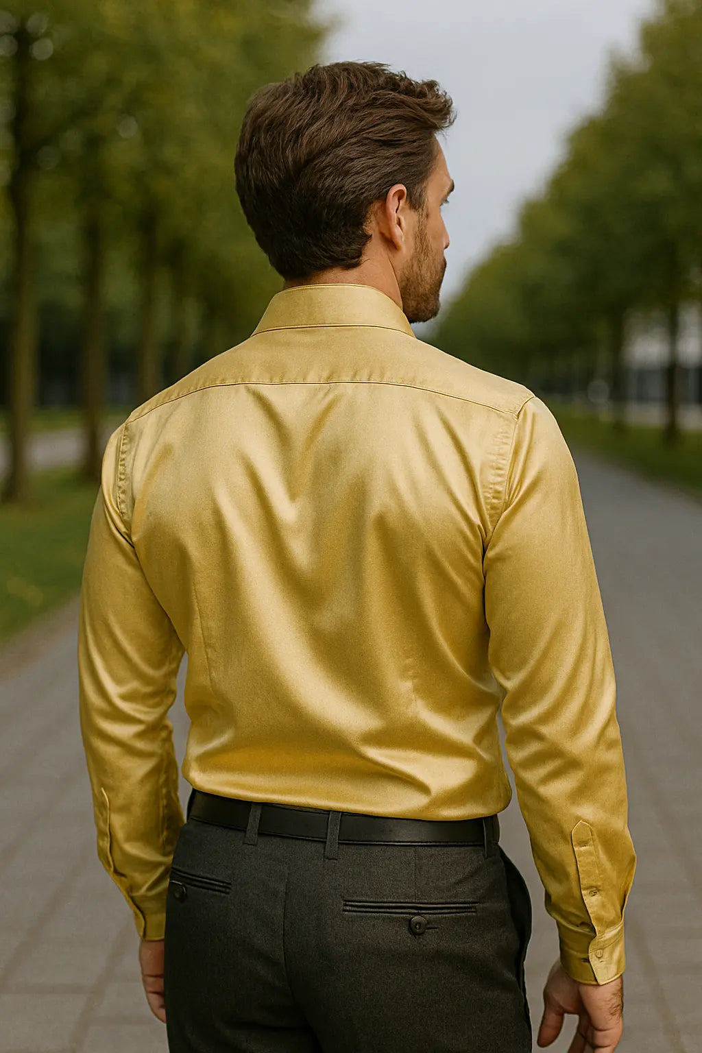 Matteo - Chemise Satinée Élégante Homme
