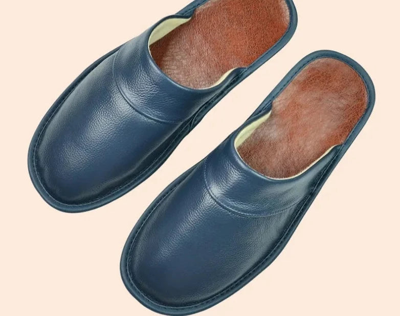 Milo - Chaussons Cuir Confortables Homme