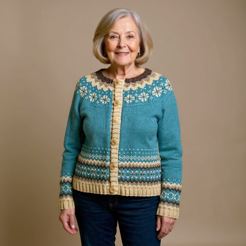 Florence - Cardigan Élégant Jacquard Nordique