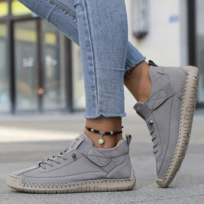 Christine | Baskets Élégantes Cuir Surpiquées