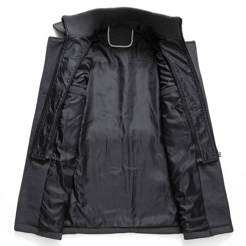 Laurent - Manteau Élégant Mi-Long Col Montant