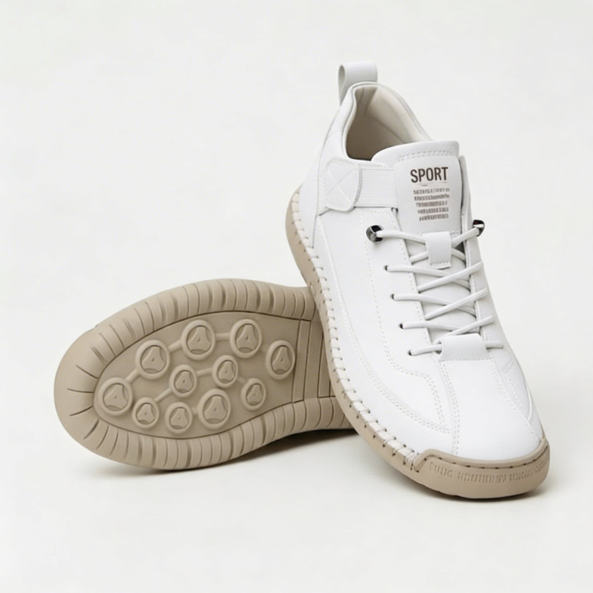 Christine | Baskets Élégantes Cuir Surpiquées