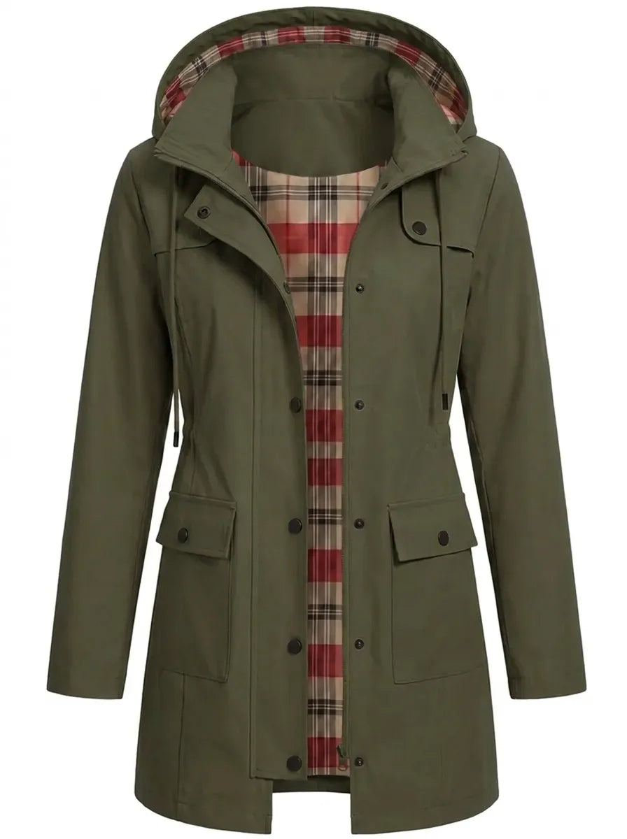 Sylvie - Parka Élégante Capuche à Poches