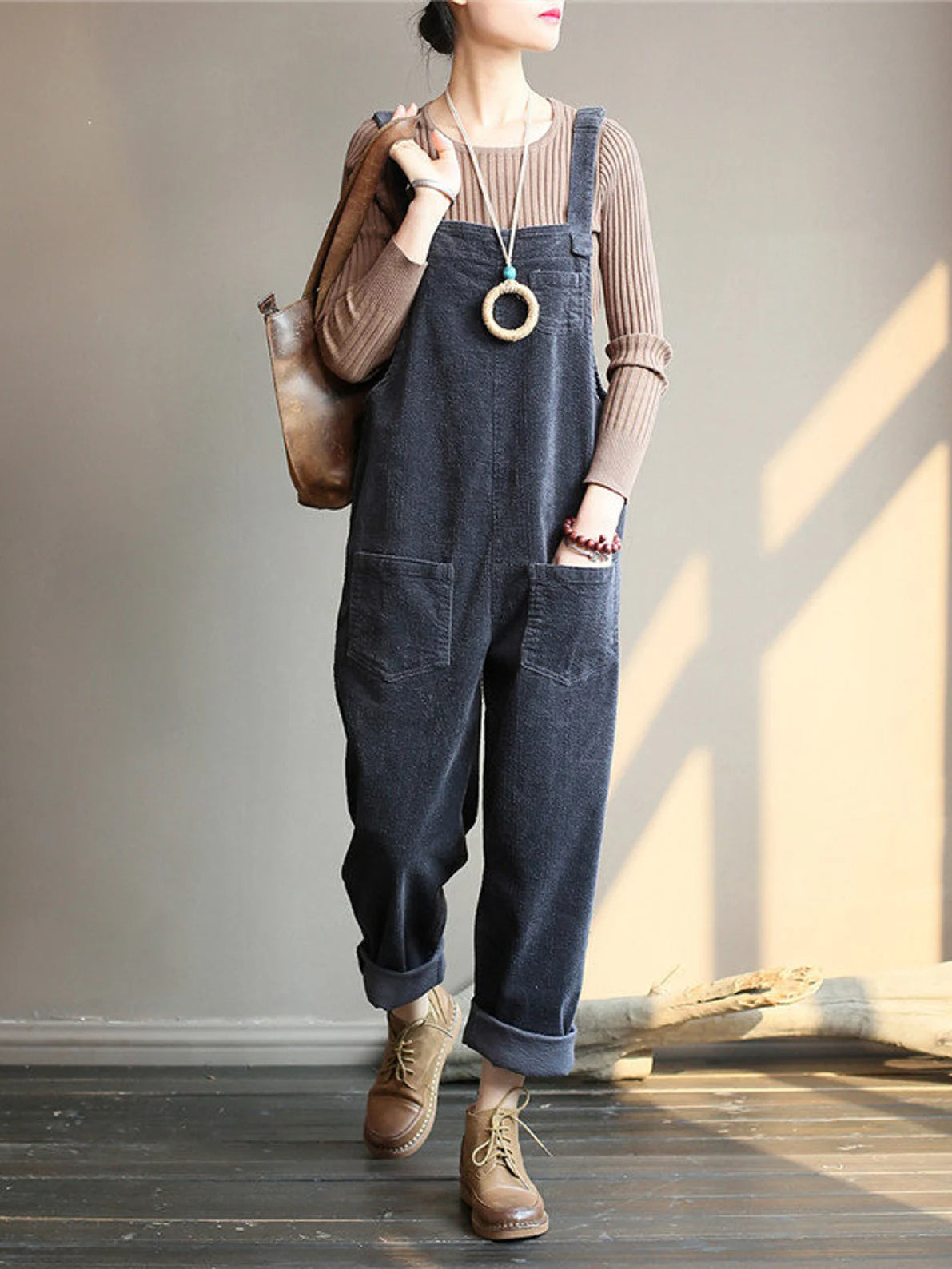 Armance - Combinaison En Velours Vintage Avec Jambes Larges