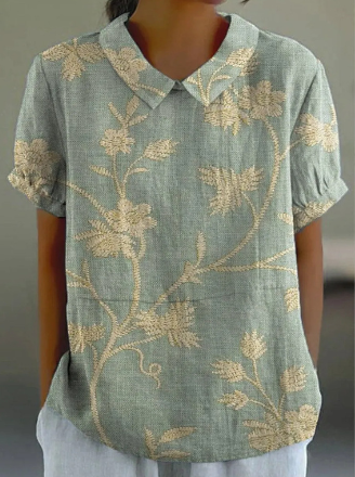 Haut Imprimé Vintage Pour Femme | Léger Et Féminin