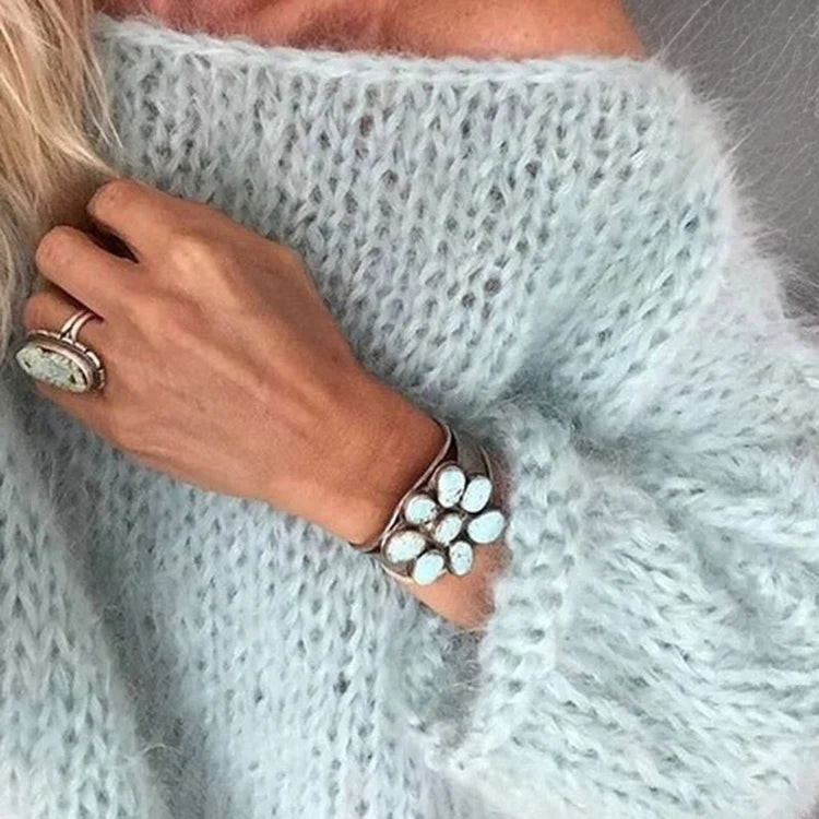 Camille - Pull Élégant Oversize Grosse Maille