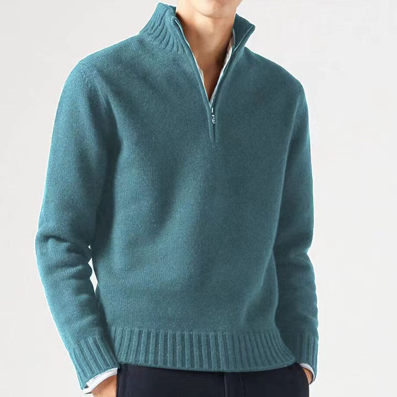Patrick - Pull Élégant Col Montant Demi-Zippé