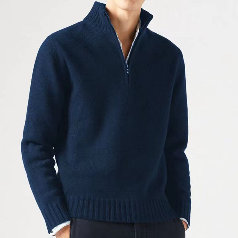 Patrick - Pull Élégant Col Montant Demi-Zippé