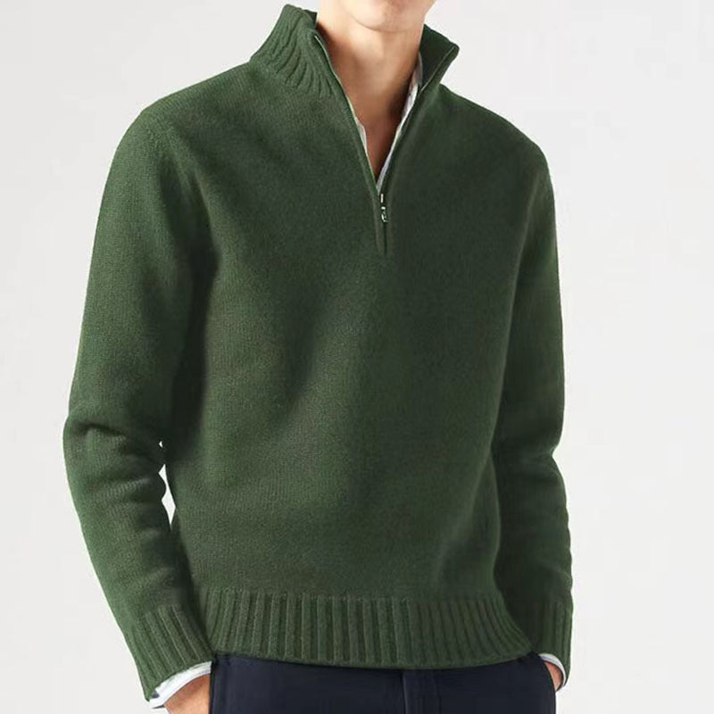 Patrick - Pull Élégant Col Montant Demi-Zippé