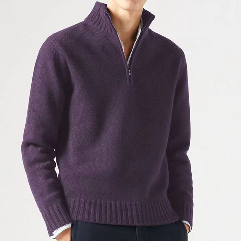 Patrick - Pull Élégant Col Montant Demi-Zippé