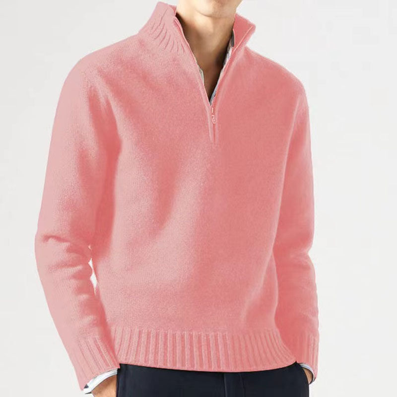 Patrick - Pull Élégant Col Montant Demi-Zippé