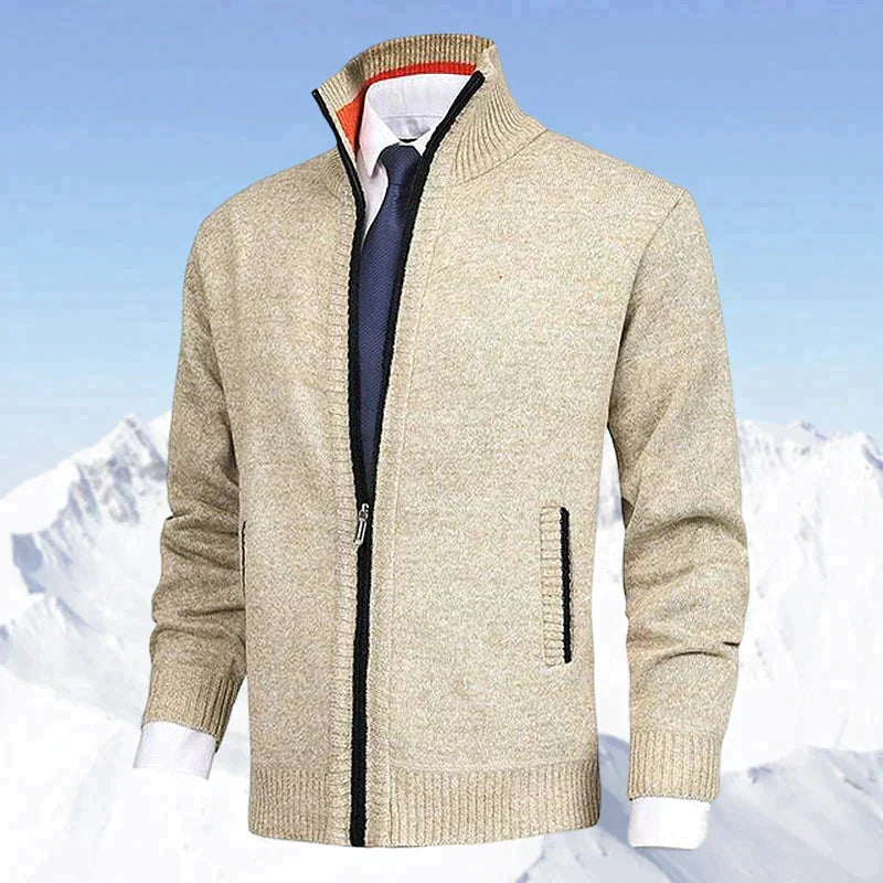 Damien - Cardigan Élégant Zippé Col Montant