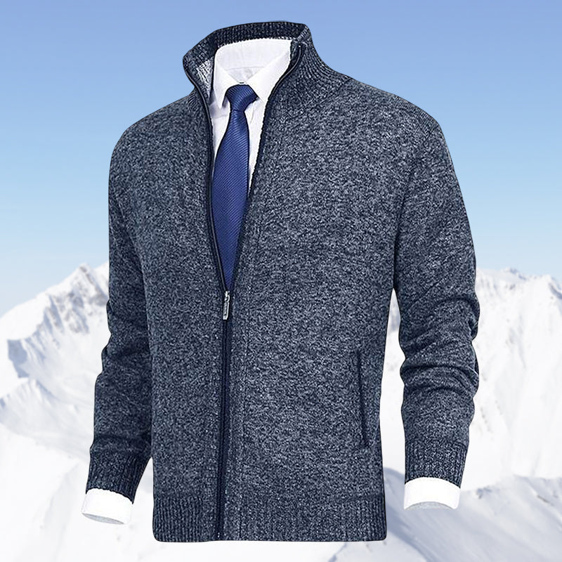 Damien - Cardigan Élégant Zippé Col Montant
