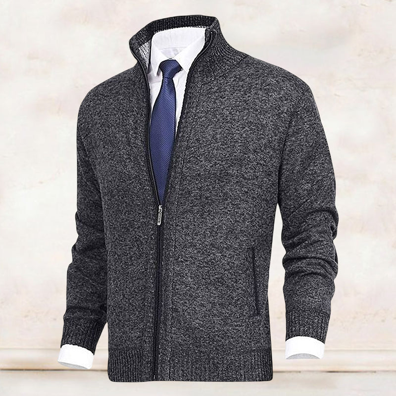 Damien - Cardigan Élégant Zippé Col Montant