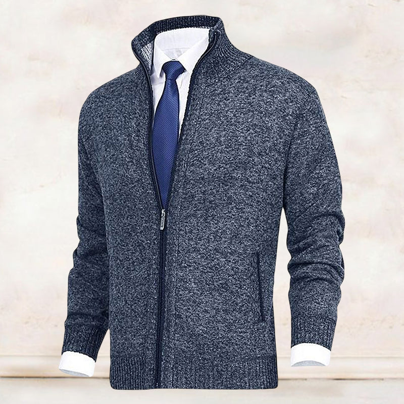 Damien - Cardigan Élégant Zippé Col Montant