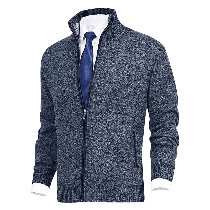 Damien - Cardigan Élégant Zippé Col Montant