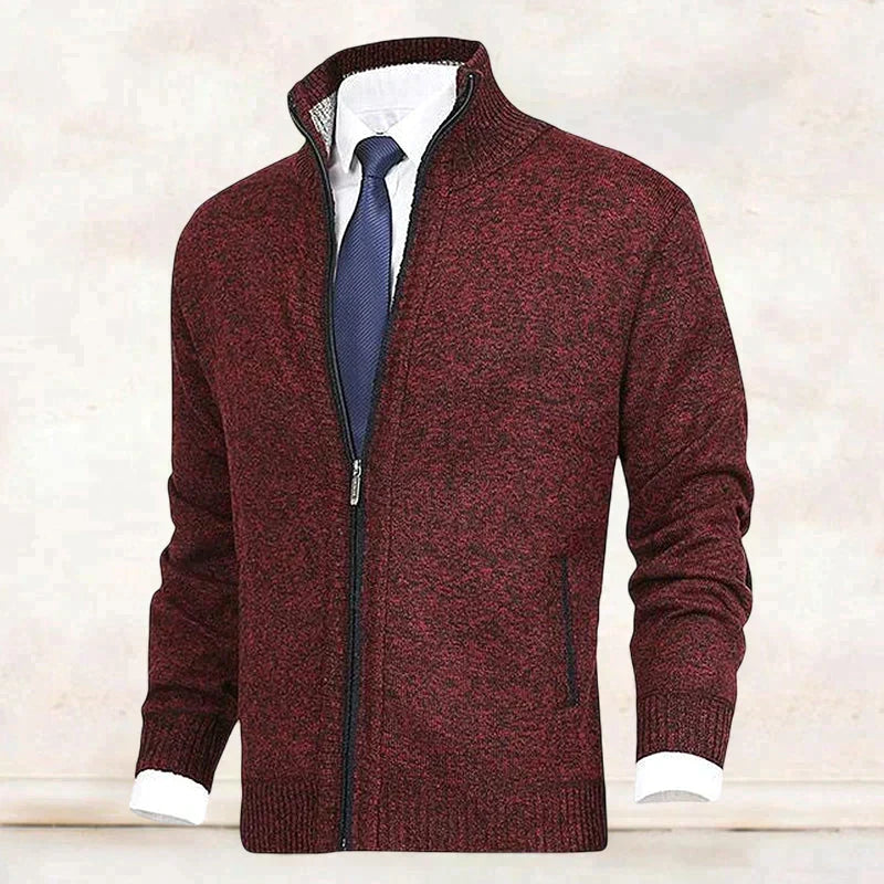 Damien - Cardigan Élégant Zippé Col Montant