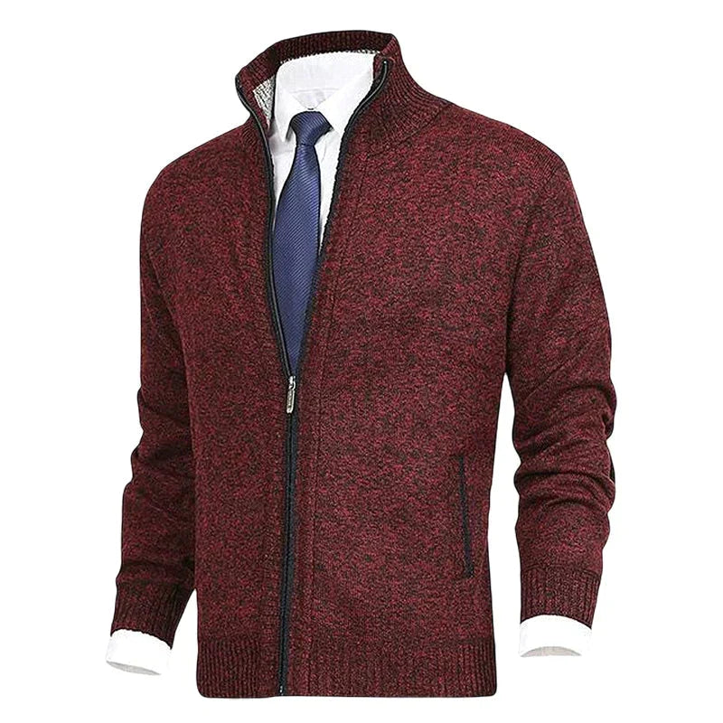 Damien - Cardigan Élégant Zippé Col Montant