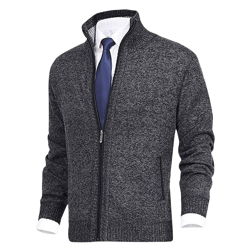 Damien - Cardigan Élégant Zippé Col Montant
