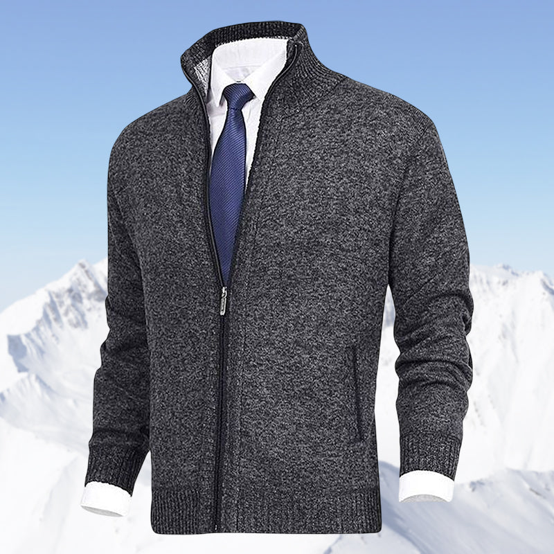 Damien - Cardigan Élégant Zippé Col Montant