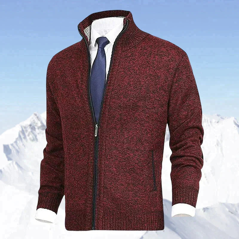 Damien - Cardigan Élégant Zippé Col Montant