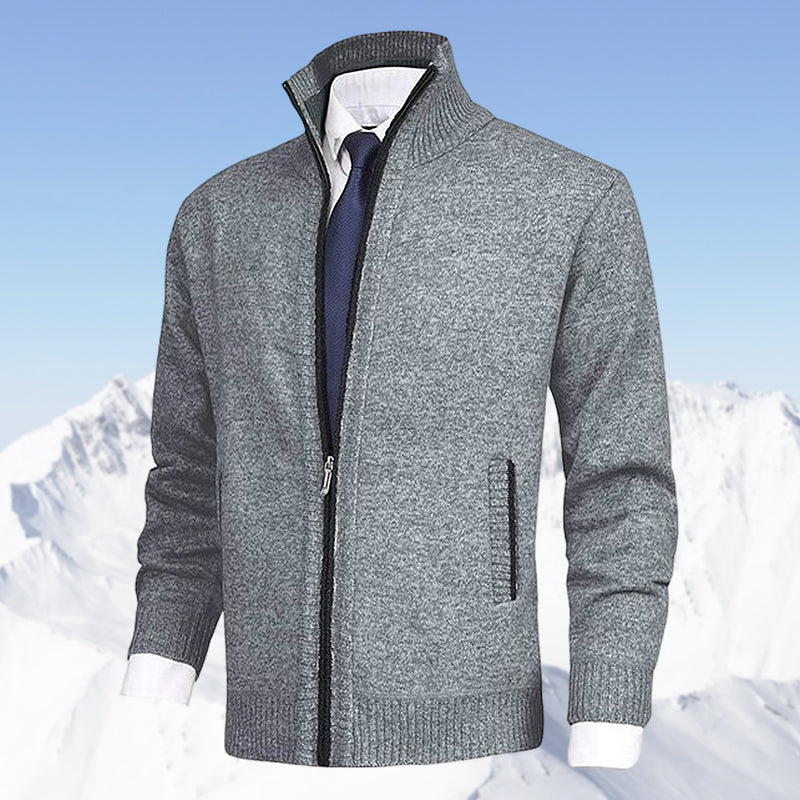 Damien - Cardigan Élégant Zippé Col Montant