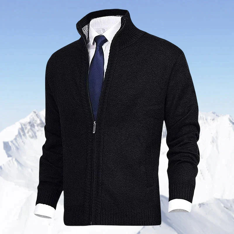Damien - Cardigan Élégant Zippé Col Montant