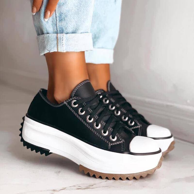 Corinne - Baskets Chic Plateforme Semelle Crantée