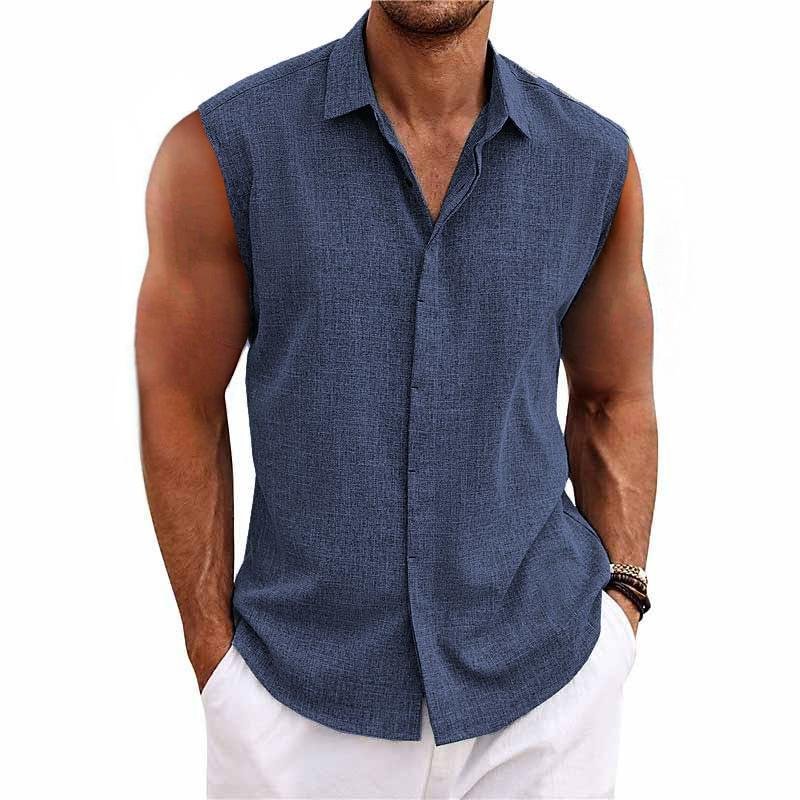 Olivier - Débardeur Chemise Lin Léger Homme