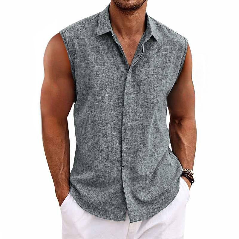 Olivier - Débardeur Chemise Lin Léger Homme