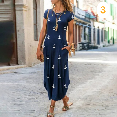 Lucinde - Robe Maxi Longue Avec Imprimé Vif Et Design Élégant