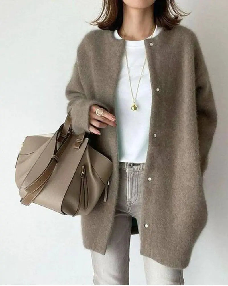 Charlotte - Cardigan Élégant Long Laine