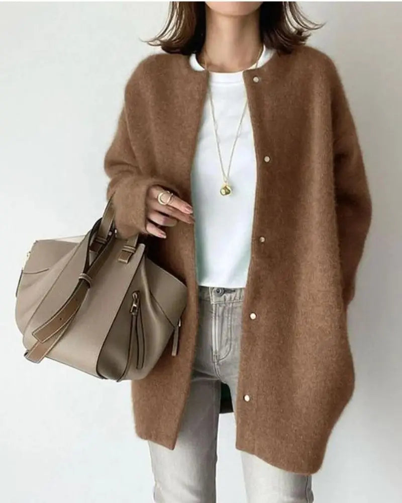 Charlotte - Cardigan Élégant Long Laine