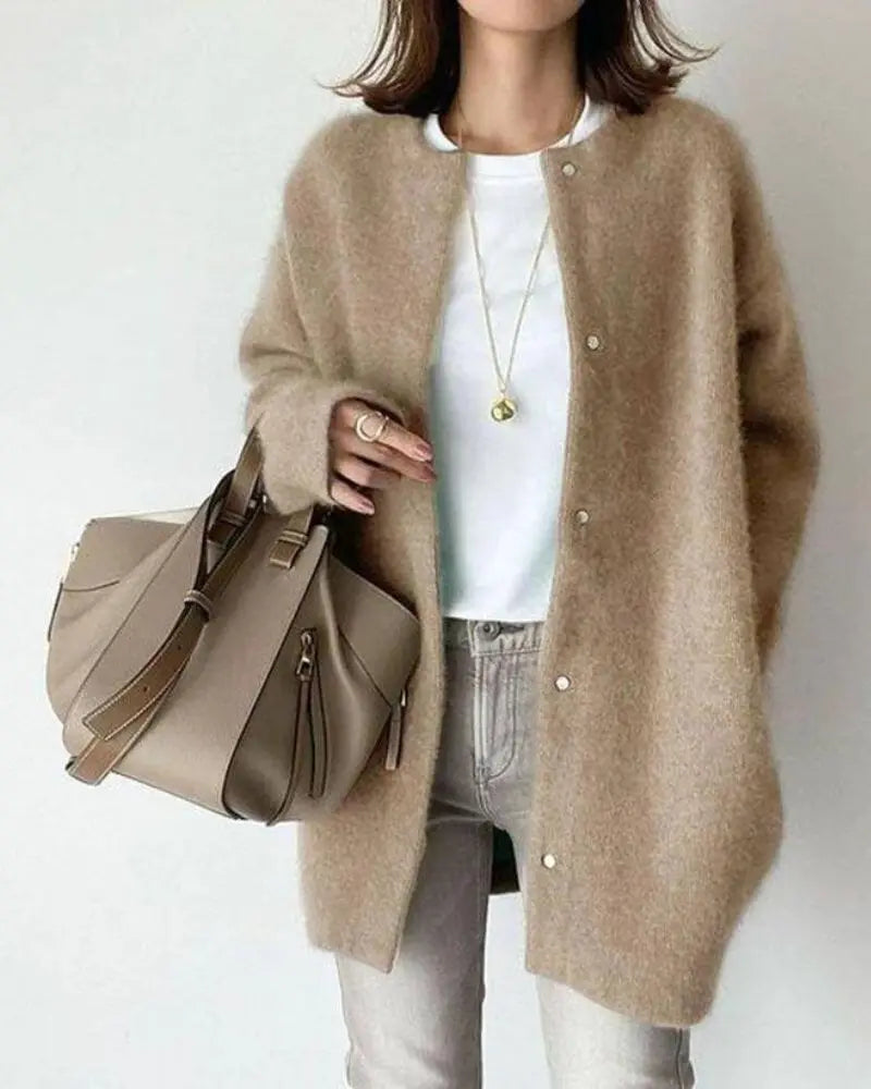 Charlotte - Cardigan Élégant Long Laine