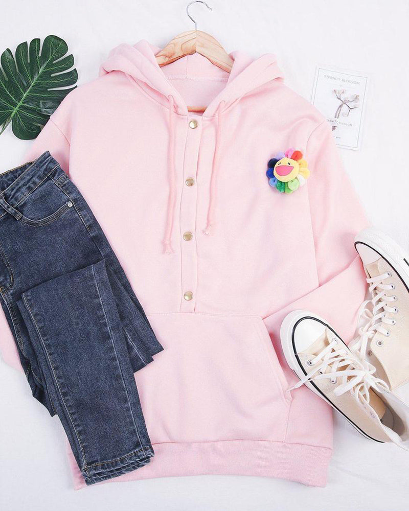 Sophie - Hoodie Chic Boutonné Capuche